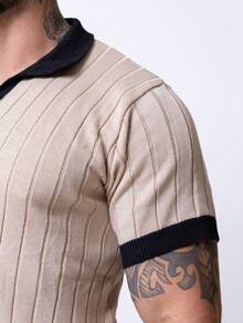 Men's Short Sleeve Polo Collar Shirt With Holes In The Knit Summer Spring Men's High Quality Casual Shirt Immediate Shipping - 米色 - 查看 6
