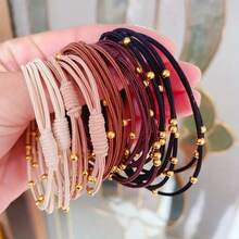 1 Stück modischer, vielseitiger, minimalistischer beiger nahtloser Haargummi, Haargummis, Haargummibänder, Haarseile