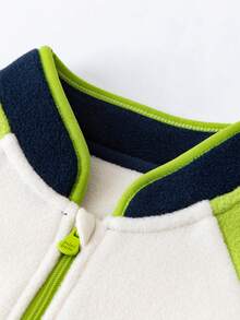 mini bala Kids Anti-Static Fleece Set Soft Warm Cute Cozy Fall Outfit - Lemon Green - View 6