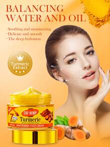50g Turmeric Brightening Face Cream, Reduces Fine Lines, Fades Wrinkles, Brightens Complexion, Enhances Radiance, Moisturizes And Hydrates, Balances Skin Moisture, Day And Night Care - Yellow - View 1