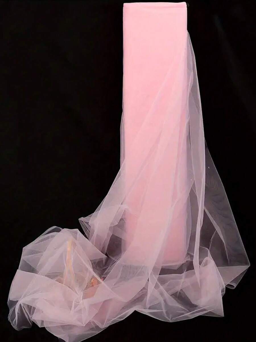 1pc Tulle Fabric For Wedding Dress Headpiece, Handmade Sewing Material, Suitable For Wedding Decoration, Party, Birthday, Home Decor, Outdoor