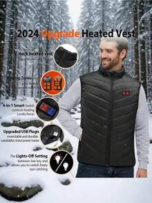 Novo colete aquecido para áreas externas, unissex, colete aquecido para áreas externas no inverno, colete aquecido por USB com 25 zonas de aquecimento (excluindo bateria) para acampamentos ao ar livre no outono e inverno, caça e caminhadas