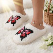 Women's Indoor Slippers - Skin-Friendly Fleece Lining, Soft & Warm, Non-Slip Rubber Sole, Lightweight, Comfortable & Breathable. Must-Have For Home! Women's Home Slippers, Fall/Winter Barefoot Slippers, Suitable For Halloween Outfits - 紅色 - 查看 4