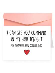 1pc Valentine's Day Card With Envelope - Funny & Sexy Naughty Greeting Card For Husband, Boyfriend, Fiance - Blank Inside For Anniversary, Birthday Or Valentine's Gift