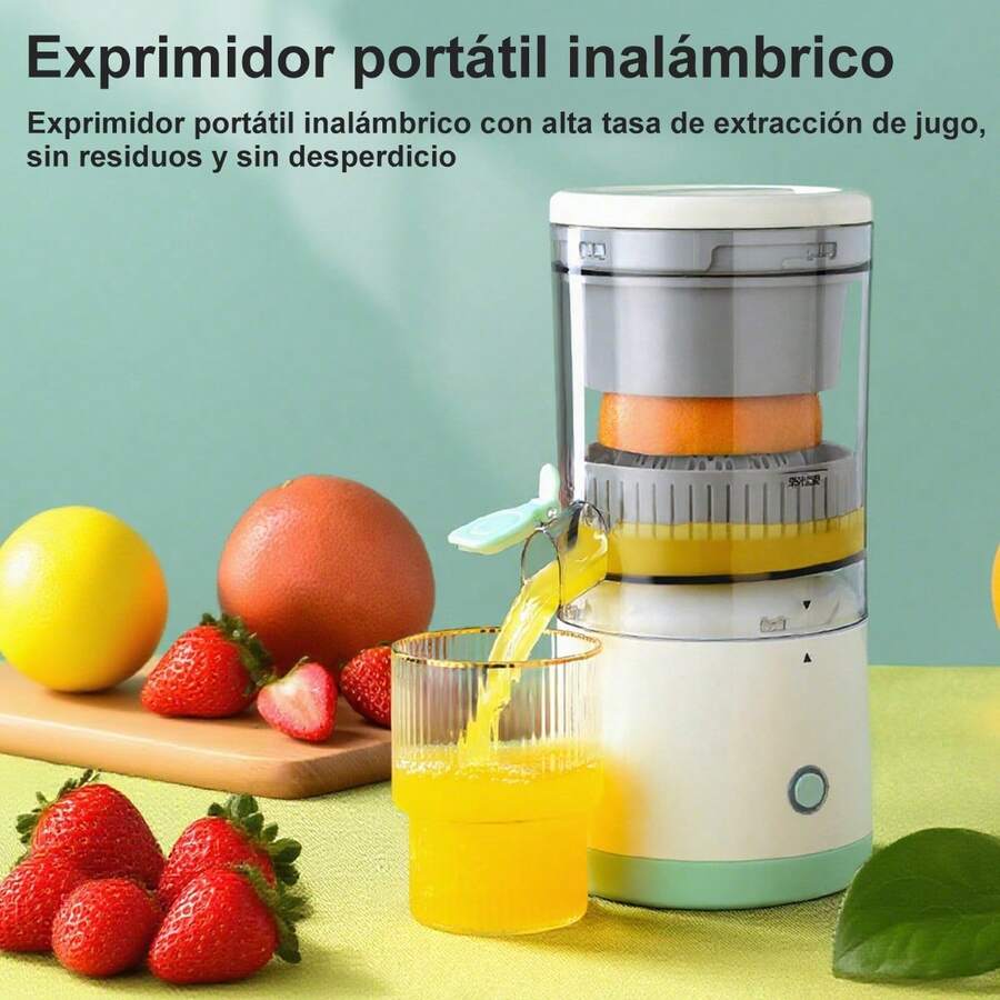 Exprimidor Portátil Inalámbrico de Alta Eficiencia, Extractor de Jugo Sin Residuos - Verde - Ver 1