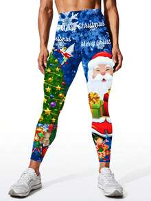 High Waisted Christmas Holiday Print Yoga Pants Long Trousers Sport Fitness Women Workout Leggings Yoga Gym Leggings Tights - Multicolor - View 1