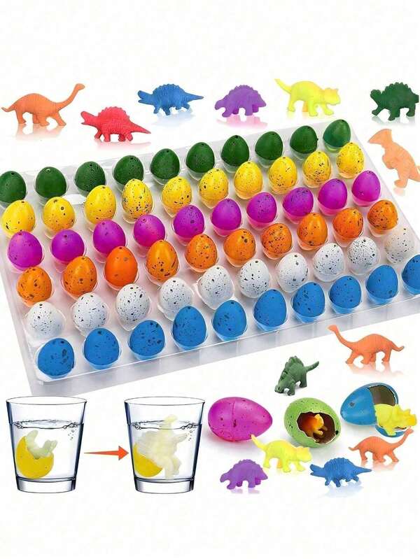 6/10/20/60 peças de ovos de dinossauro coloridos que crescem, brinquedos de dinossauro inovadores que podem crescer quando dissolvidos em água [cores aleatórias], lembrancinhas de festa, presentes de aniversário