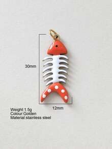 1 pieza Accesorio decorativo con forma de pez de acero inoxidable lindo, colgante DIY, para uso diario