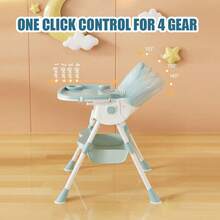 4-in-1 verstellbarer Kinderstuhl, Hochstuhl, klappbar, maximale Tragkraft 50 kg - Grün - Übersicht 3