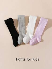 5双女童纯色紧身裤，适合所有季节的日常穿着 - 彩色 - 查看 11