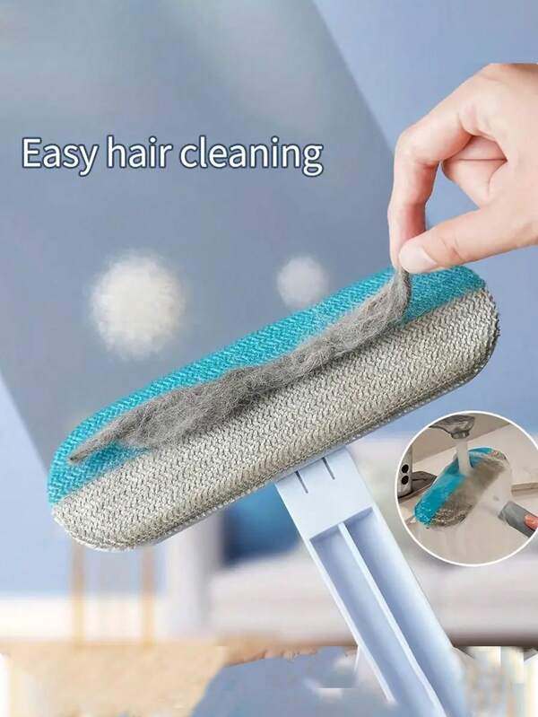 1pc Multi-Functional 4-In-1 Pet Brush,Reusable Pet Hair Removal Brush,Two-Way Felt Removal Design, Washable For Easy Cleaning, For Pet Cat And Dog Hair Removal, Carpet, Bed, Clothing And Glass Cleaning, Pet Cleaning Supplies
