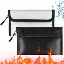 2200℉ Fireproof Money Bag Waterproof Document Envelope File Pouch Cash Box - Black - View 7