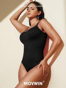 1件装女士无缝塑身连体衣，丁字裤底，瘦身塑形连体衣，收腹连体衣，塑身衣，束腰带 - 黑色 - 查看 11