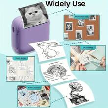 1pc Student Learning Portable Mini Pocket Printer, Home Small Photo Label Printer, Wireless High-Definition Printing, Clear Content, Compact And Convenient, Instant Capture, Search And Print, Record Wonderful Life Anytime, Perfect Gift For Friends On Birthday, Christmas, New Year - Multicolor - View 5