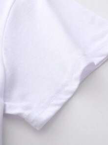 100% Algodón 1 pieza Camiseta de manga corta con cuello redondo y estampado floral para mujer 180g 100% Algodón - Blanco 6 - Ver 3