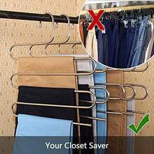 1pc Stainless Steel Multi-Layer Pants Rack, S-Shaped Towel/Scarf Drying Hanger, Clothes Organizer Hook. Made Of High-Strength Stainless Steel, Durable And Anti-Deformation. Non-Slip Surface Design Ensures Stable Hanging Without Slipping. Multi-Layer Structure Efficiently Stores Pants, Towels, Scarves And Other Clothing, Saving Space And Keeping The Wardrobe Neat And Tidy.