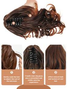 10 Inch Ponytail Extensions Clip On Ponytail Extensions Curly Wavy Ponytail Extensions Synthetic Heat-Resistant Claw Clip Ponytail Extensions For Women & Girls Voluminous Claw Clip Hairpiece For Weddings Parties & Everyday Wear,Halloween, Party