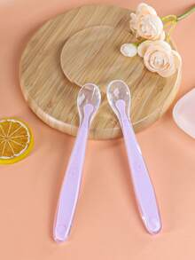 KUNT 1/2pcs Colorful Baby Smiling Face Silicone Feeding Spoon, Soft Tip Training Spoon With Long Handle - Multicolor - View 20