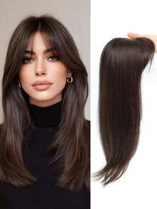 Flequillo postizo para cabello, extensión de cabello de 18 pulgadas con cobertura 360° 3D para mujeres con cabello ralo (Ombré marrón a rubio) - Multicolor - Ver 14