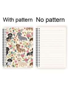 1 Cute Dachshund Spiral Notebook With Floral Design - Durable Cover Perfect For Work, School, Journaling, Gifts, School Supplies | Floral Design Notebook | School Notebook With Easy Page Turns