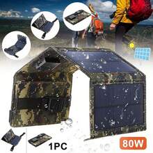 80W USB Solar Panel Folding Power Bank Outdoor Camping Hiking Phone Charger - Nhiều màu - Xem 2