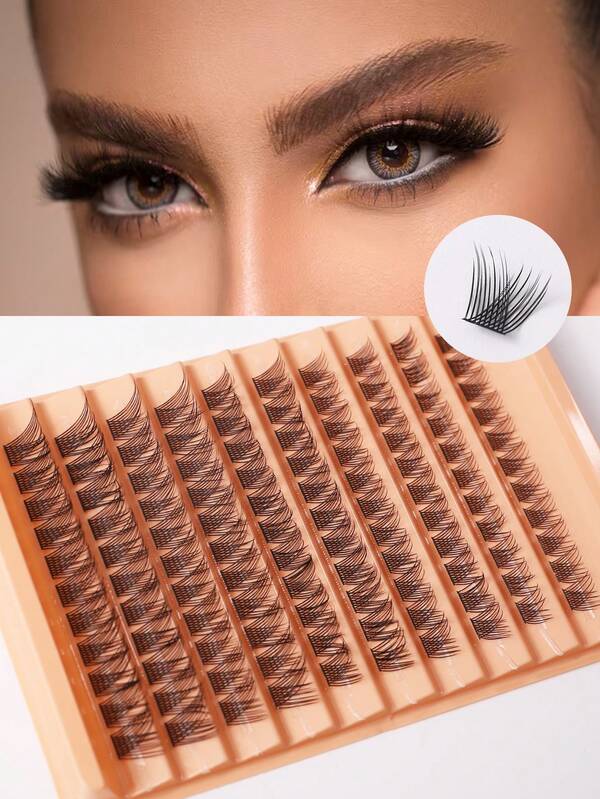 110 Faux cils longs segmentés, mélange de longueurs de 8 à 16 mm, cils incurvés en forme de C. Faux cils secrets faciles à poser pour un regard de biche