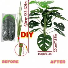 1pc Artificial 24-Leaf Turtle Back Philodendron Plant Bunch