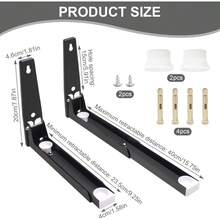 2 Stück Mikrowellenhalterung Wand aus Edelstahl, Mikrowellen Halter Wand Faltbare und Ausziehbaren Armen Mikrowelle Wandhalterung Maximale Belastbarkeit 45KG/99,2lb