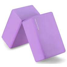 Set Of 2 High Density Yoga Blocks, 9"X6"X4" Each, Pair, Multiple Colors-743330 - 紫色 - 查看 2