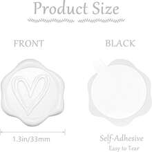 25/50/100Pcs White Eucalyptus/Heart Wax Seal Stickers, Handmade Envelope Seals Self Adhesive Wax Stickers, Eucalyptus Wedding Invitation Envelope Seal Stickers, Perfect For Invitation, Christmas, Gift Wrapping, Party, Wedding Party, Envelope - White - View 6