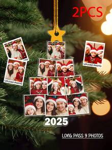 1 Stück/2 Stücke/3 Stücke Familien-Fotobaumweihnachten, personalisierte Acryl-Fotodekoration, Bild-Acryl-Dekoration, Heimdekoration, individuelle Familien-Fotobaumdekoration, elegantes Wohnen, kunstvolles Wohnen - Verschiedenfarbig - Übersicht 10