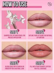 Misslyn MISSLYN - Ultra-Smooth Lip Liner, Long-Lasting Rich Lip Color, Convenient Retractable Design, Sharpenable Gel Lip Liner, Smooth Application, Natural Makeup Effect, High Pigmentation, Not Easy To Fade, Can Be Shaped With A Pencil Sharpener, High Pigmentation Natural Lip Makeup, Long-Lasting Smooth Ultra-Fine Matte Lip Liner, Vegan, Cruelty-Free,