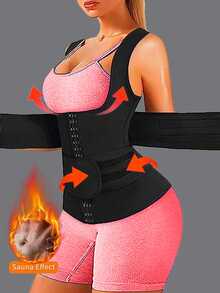Sport Waist Trainer For Women And Men, Neoprene Sweat Belt Abdomen Slimming Trimmer For Exercise And Fitness, Tummy Control Body Shaper Wrap Exercise Waist Belt Suitable For Workout Home Sports And Walk - Black - View 19