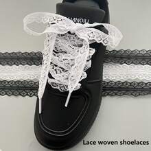 1 Pair, Lace Shoelaces DIY Ballet Cute Girl Accessories German Training Shoes White Silk Lace Shoelaces