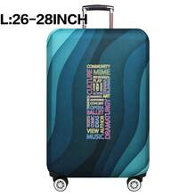 弹性行李箱套旅行箱套，带文字字母印花，适用于 18 至 32 英寸行李保护套，适用于户外旅行商务时尚图形图案，适用于男女旅行配件涤纶行李箱学生返校用品袋，适用于学校配件，行李保护器返校用品大学宿舍学生必备品，适用于男士女士假期旅行必备品户外包，适用于学校配件 - 藍色 - 查看 22