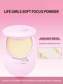 Life Girls 1 件装哑光控油持久不晕染轻盈透气粉饼，打造自然妆容，便携补妆粉饼 - 彩色 - 查看 10