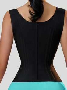 1 chiếc áo định hình bằng latex đen dành cho nữ, áo định hình eo, đai nịt eo, corset giảm béo, đai nịt eo kiểu Colombia, thích hợp cho tập yoga hàng ngày và định hình vóc dáng, đai nịt eo kiểu retro. - màu đen - Xem 3