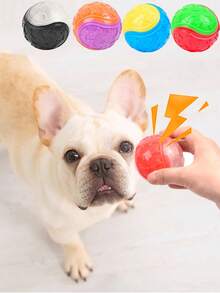 1 Dog Toy Footprints Pattern Elastic Ball Toys, Used For Training And Interactive Pet Toys