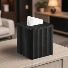 带磁性盖子的 PU 皮革纸巾盒套，现代方形纸巾盒架，用于浴室台面、床头柜、卧室、办公桌的装饰性收纳盒（奶茶色） - 彩色 - 查看 15