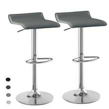 VECELO Bar Stools Set Of 4, Modern PU Leather Adjustable Bar Stools With Back, 360° Swivel Bar Height Stools For Kitchen Counter Island - No Stripes - View 15