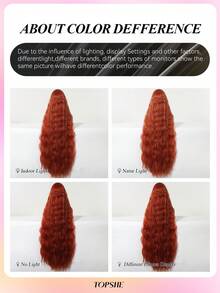 TOPSHE Halloween Orange extra lange lockige hitzebeständige synthetische Perücke mit Pony Perücken für Frauen 44 Inch, für Halloween Kostüm, Party, Cosplay, Anime