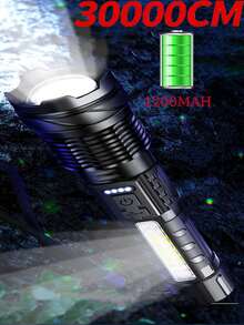 1/2/4pcs Outdoor Portable Multifunctional Flashlight With 8 LED Side Emergency Light, 1200mAh Rechargeable Battery, High Strength Material, 3 Brightness Modes, Zoom Function, Real-Time Battery Display, Suitable For Outdoor, Home, Camping, Cycling, Fishing, Car, Emergency Lighting - Essential Gift For Christmas, Halloween, Festivals - Upgraded Version-flashlight - View 12