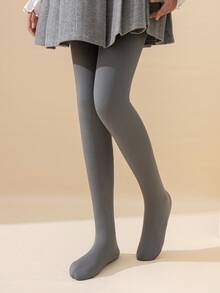 2条装女童儿童打底裤，纯黑色/灰色，踩脚裤，修身裤，保暖内衬，适合日常穿着，简约百搭的踩脚裤，表面光滑，柔软亲肤，学院风、公主风、可爱风，适合春、秋、冬三季穿着。 - 彩色 - 查看 2