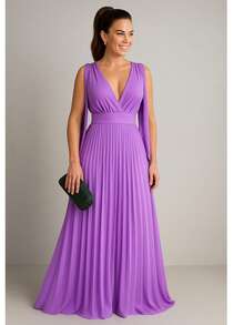 Women Long Dresses - 紫丁香色 - 查看 1