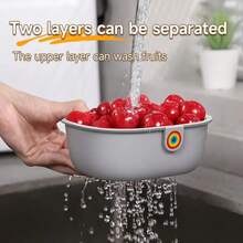 Cesta de frutas y verduras de doble capa, organizador de encimera de cocina, soporte para frutos secos de escritorio de oficina, caja de almacenamiento multifuncional