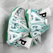 Massage, Height Increase, Deodorization, Shock Absorption High Street Men's Loafers Thick Sole Versatile Casual Shoes Hop Couple Skate Shoes - 白月 - 查看 1