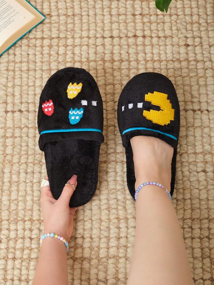 Lymalimoon Pantuflas Para el hogar Slippers de Peluche Unisex Tematicas Varios Modelos Cómodas para Interior | Tallas 23-28 MXN Dama y Caballero | Adorables, Modernas y Elegantes con Suela Semi Antideslizante | Ideales para Invierno, Otoño y Días Fríos o Descanso del Hogar | Regalo Perfecto para Amigos y Parejas| Calzado Ligero y Acolchonado para Casa o Viaje - Waku Negro - Ver 1