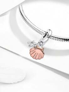 1pc Christmas Ocean Whisper Pendant Bead, Zirconia Lucky Charm, Suitable For Bracelet, Necklace DIY Jewelry Making, Gift For Friends