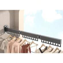 Wall Mounted Clothes Drying Rack Collapsible Laundry Drying Rack Hangers New - Multicolor - View 3
