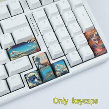 CHERRY OEM Height PBT Keycap Set, Coral Sea Themed Sublimated 8 Keycaps Supplement Pack, Including 6.25U Space, 2.75U Enter, 2U Numpad Enter, ESC, Inverted T Arrow Keys, Custom Mechanical Keyboard Universal Keycaps